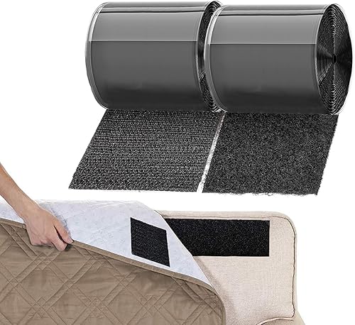 TEUVO Gancho y lazo para coser para mantener el cojín del sofá en su lugar, cinta de tela no adhesiva para manualidades, proyectos de bricolaje y