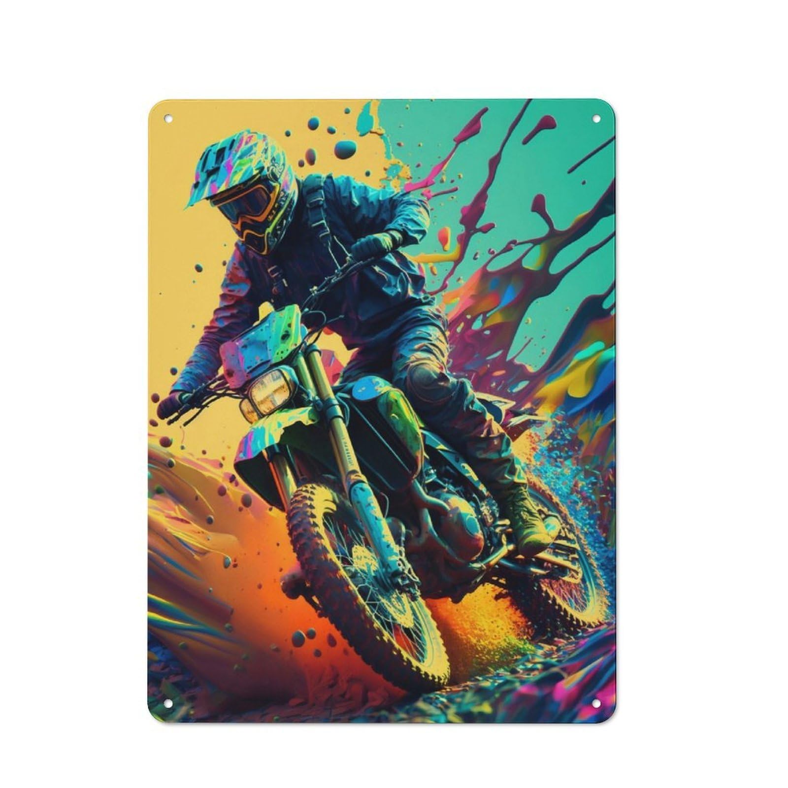 Junmoney Dirt Motocross Art Rustic Metal Sign 40X30cm For Kitchen Or Home Bar, Gift For Kitchen Decor Lovers During The Christmas Season