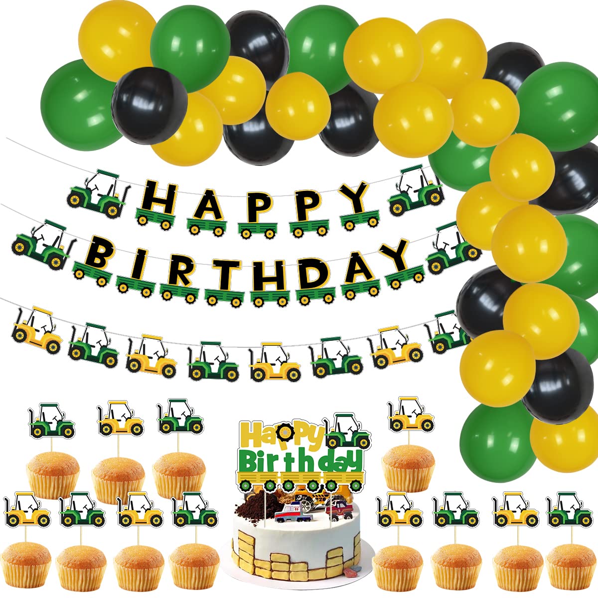 Buy Farm Green Tractor Party Supplies Tractor Balloon Garland Kit with