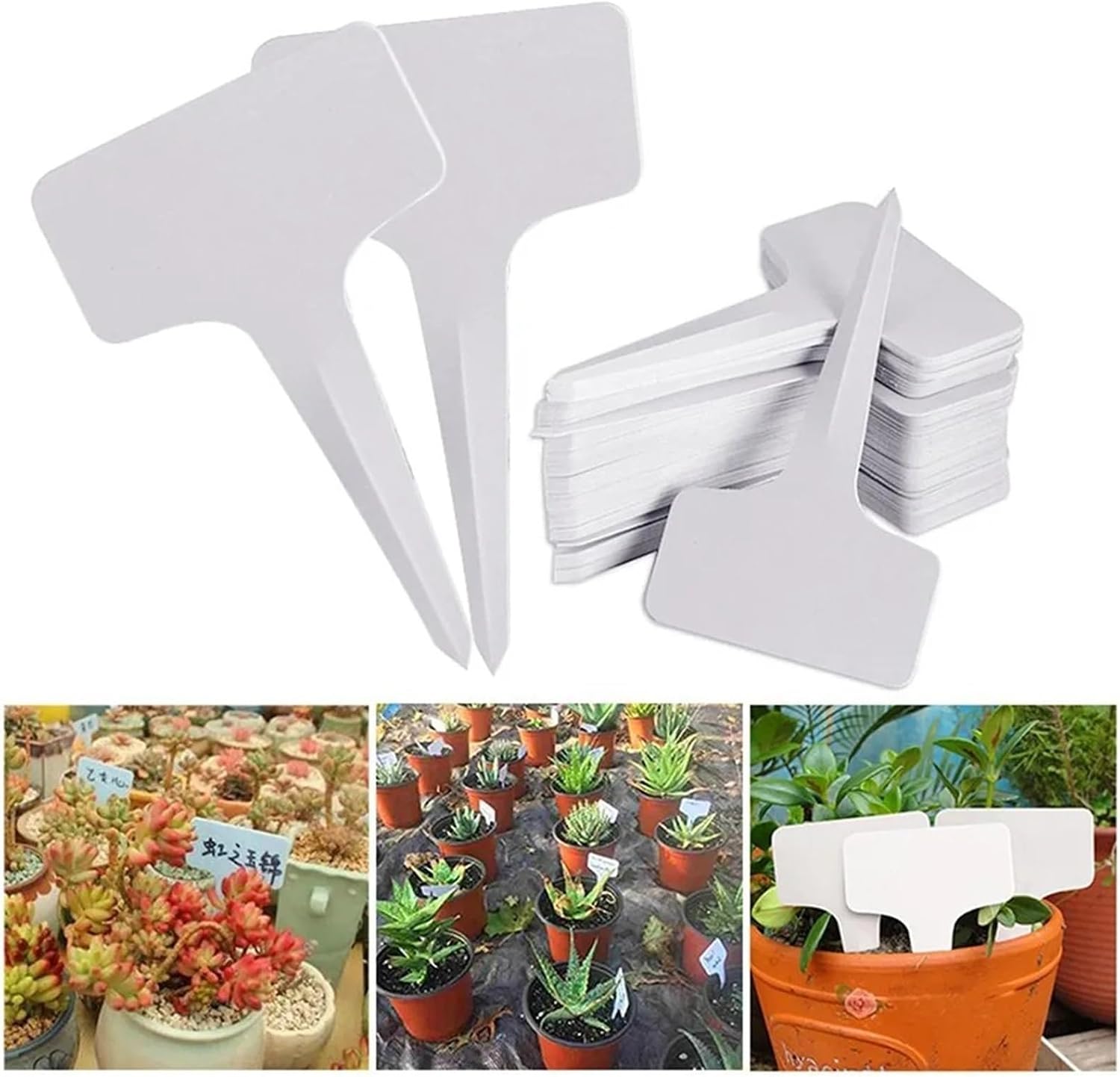 T-Type Plant Label Markers Waterproof PVC Garden Plants Classification Sorting Sign Tags Nursery(400pcs)