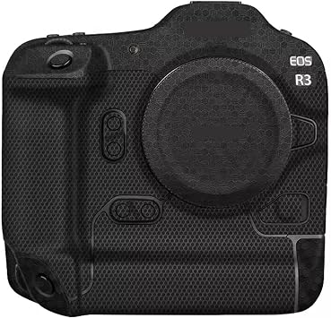 Anti-Scratch Camera Skin Wrap Sticker Coat Vinly Protective Film Body Protector Decal Cover for Canon EOS R3, Honeycomb Black