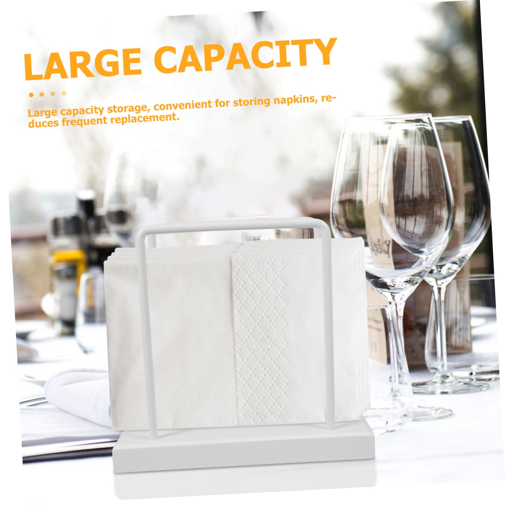 Cabilock Papierserviettenhalter aus Metall mit Rutschfestem Holzsockel Großer Serviettenständer für Tisch und Küche Moderner Serviettenhalterständer für Esszimmer und Arbeitsplatte