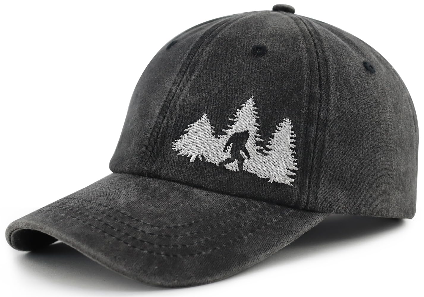 GzacDeope Czapki Bigfoot dla mężczyzn i kobiet, zabawna regulowana bawełniana haftowana czapka baseballowa Sasquatch