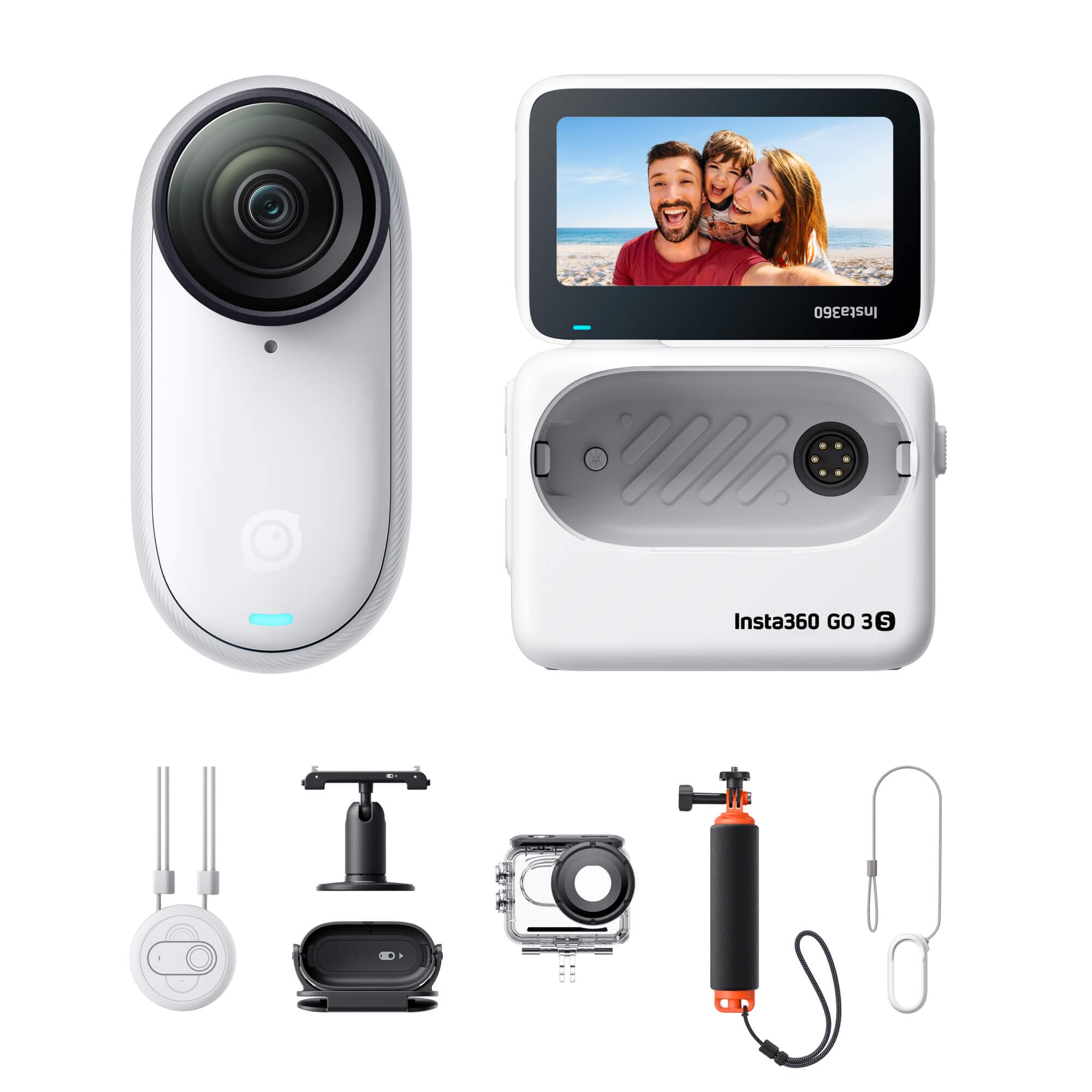 Insta360 GO 3S - 4K対応小型ウェアラブルVlogビデオカメラ、ハンズフリーPOV、どこにでも取り付け可能、手ぶれ補正、バッテリー駆動時間140分、水深10m防水、AI編集、Apple Find My対応、Vlog向け Amazon | Insta360 GO 3S - 4K小型ウェアラブルVlogビデオカメラ