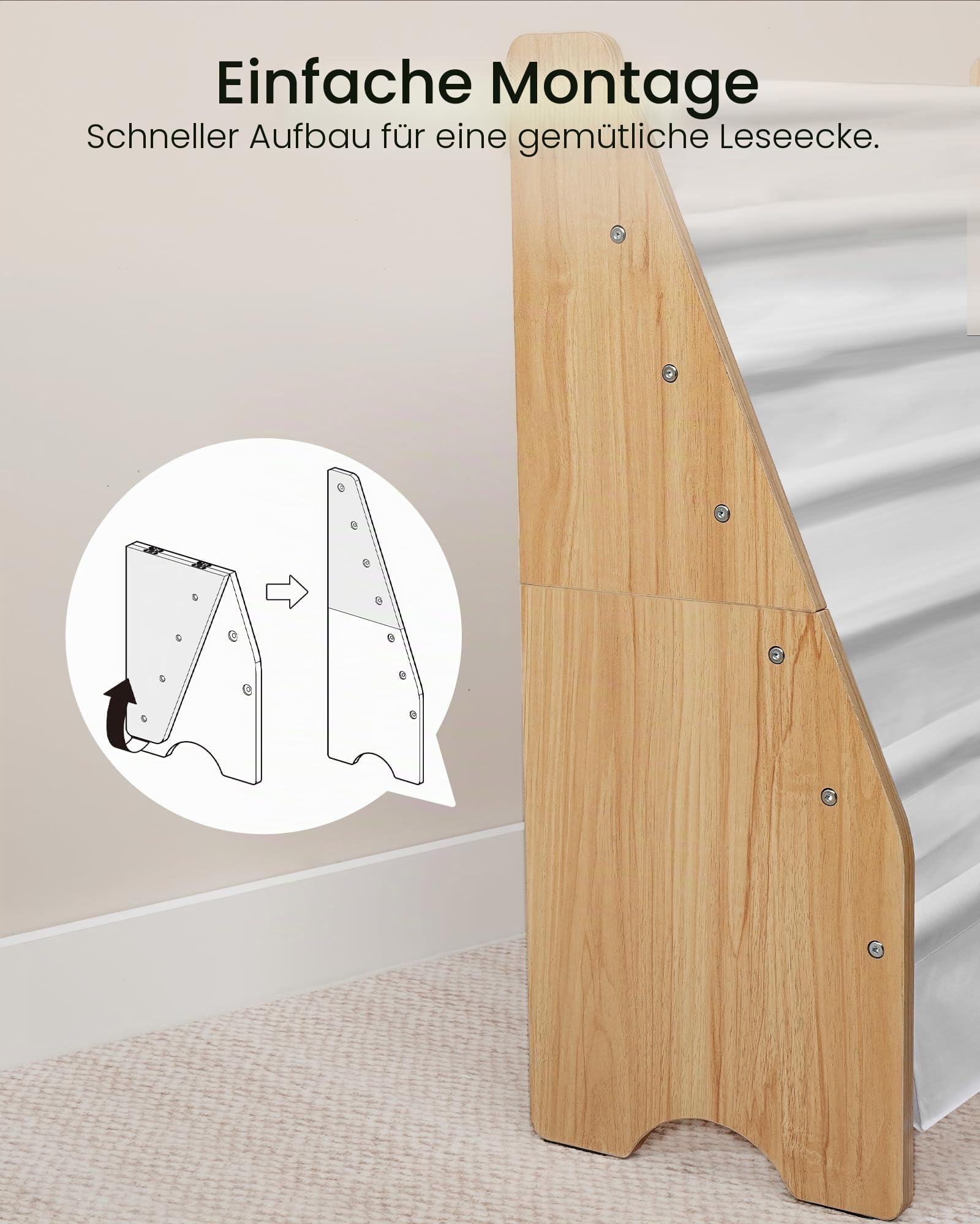 CHOEZON 6-stöckiges Kinder-Bücherregal, Kinderregal, Spielzeug Aufbewahrung Regal, Kinderspielzeug Regal, für Kinder 3-8 Jahre alt, für Kinderzimmer, Spielzimmer, Natur und Weiß DMCW07WB