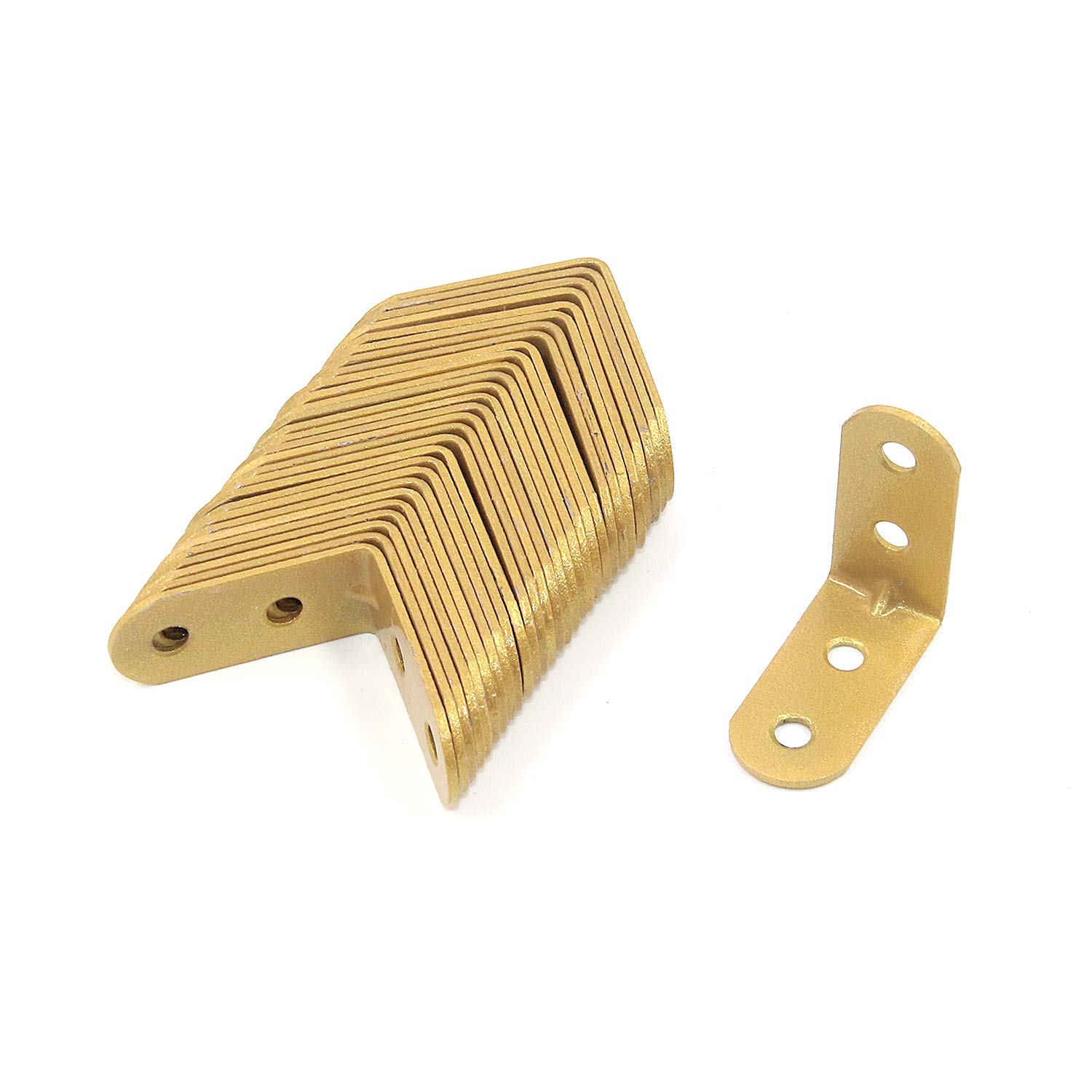 1.5" x 1.5" Shelf Bracket Iron Heavy Duty L-Shaped Corner Brace Support Wall Mount Bracket with Screws Pack of 30