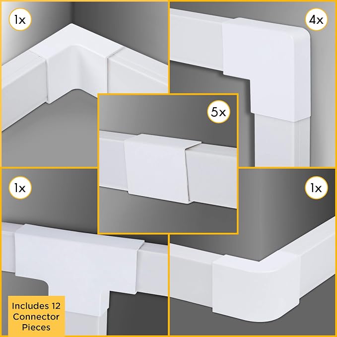 Organizador de cables Simple Cord 150 pulgadas blanco miniatura 7