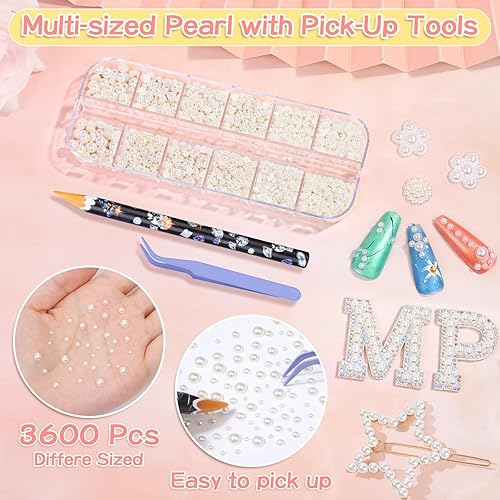 Miniatura 3 de 3600 piezas de perlas faciales gemas de ojos con pegamento de maquillaje perlas de cabello Shynek perlas de espalda plana gemas de maquillaje