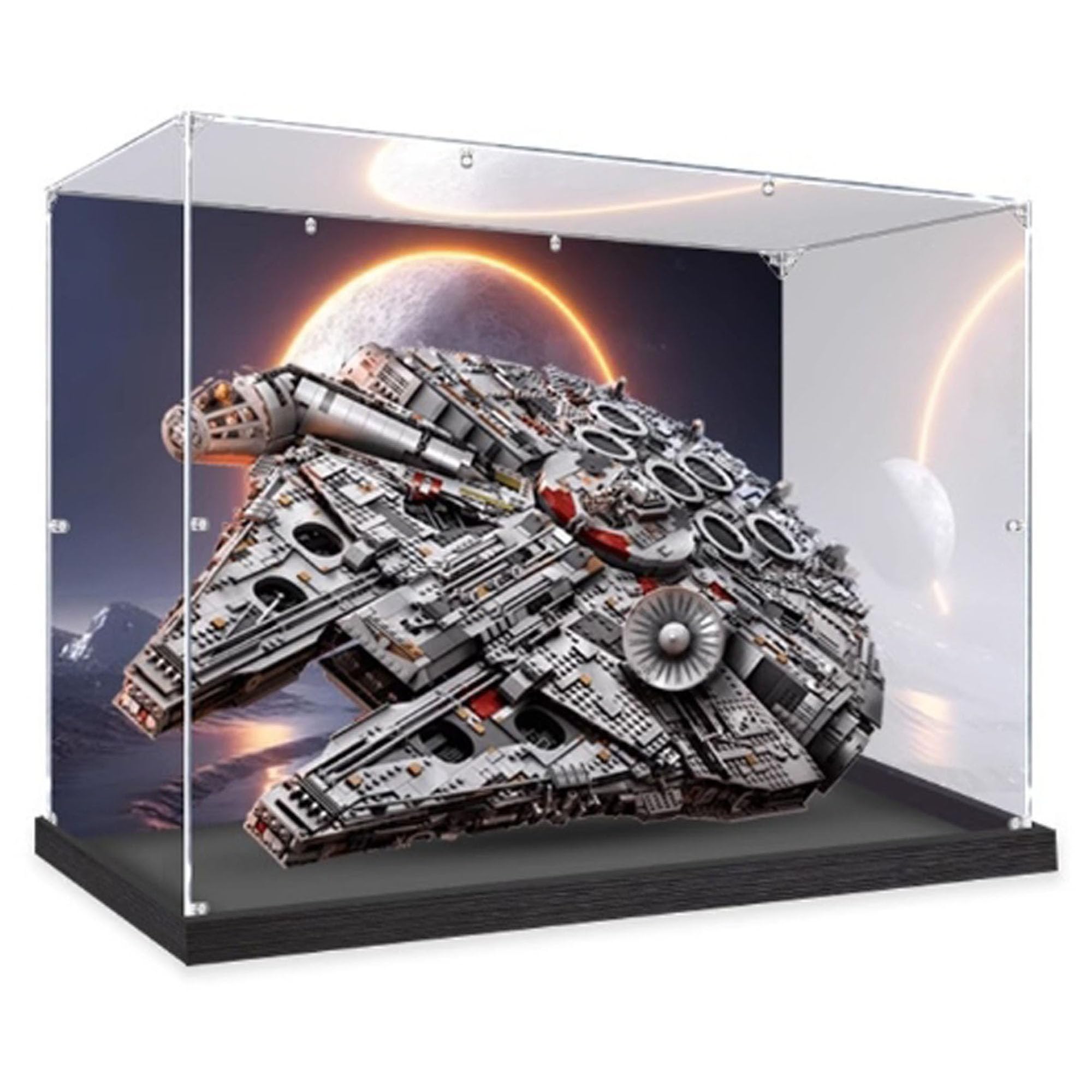 Ddxmml Clear Acrylic Display Case For Lego 75192 Millennium Falcon Model, Dustproof Display Box, 34.6 X 15.3 Inches