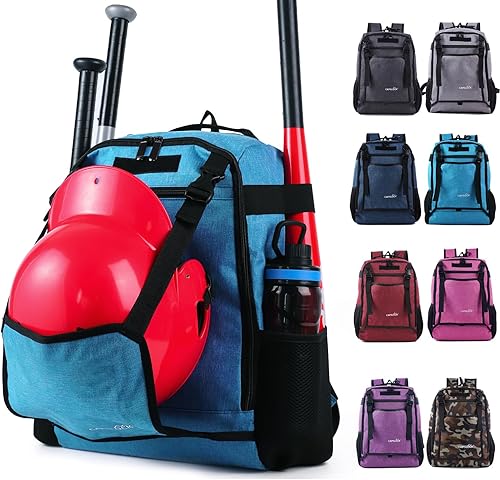 NDNNXE Mochila para bate de béisbol para niños y niñas equipo de T-Ball y sóftbol para jóvenes capacidad para 2 murciélagos botella de agua casco