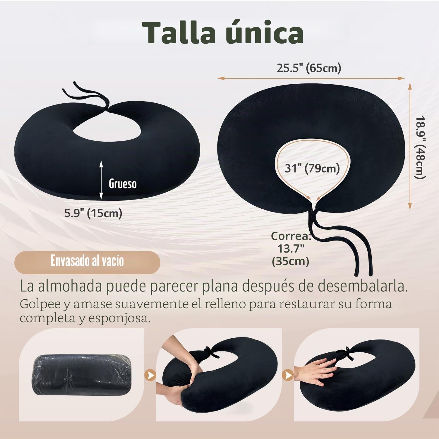 BBL - Almohada para después de la cirugía para dormir, levantamiento de glúteos brasileño después de la cirugía para sentarse y conducir, cojín de asiento lumbar para glúteos, soporte de cadera