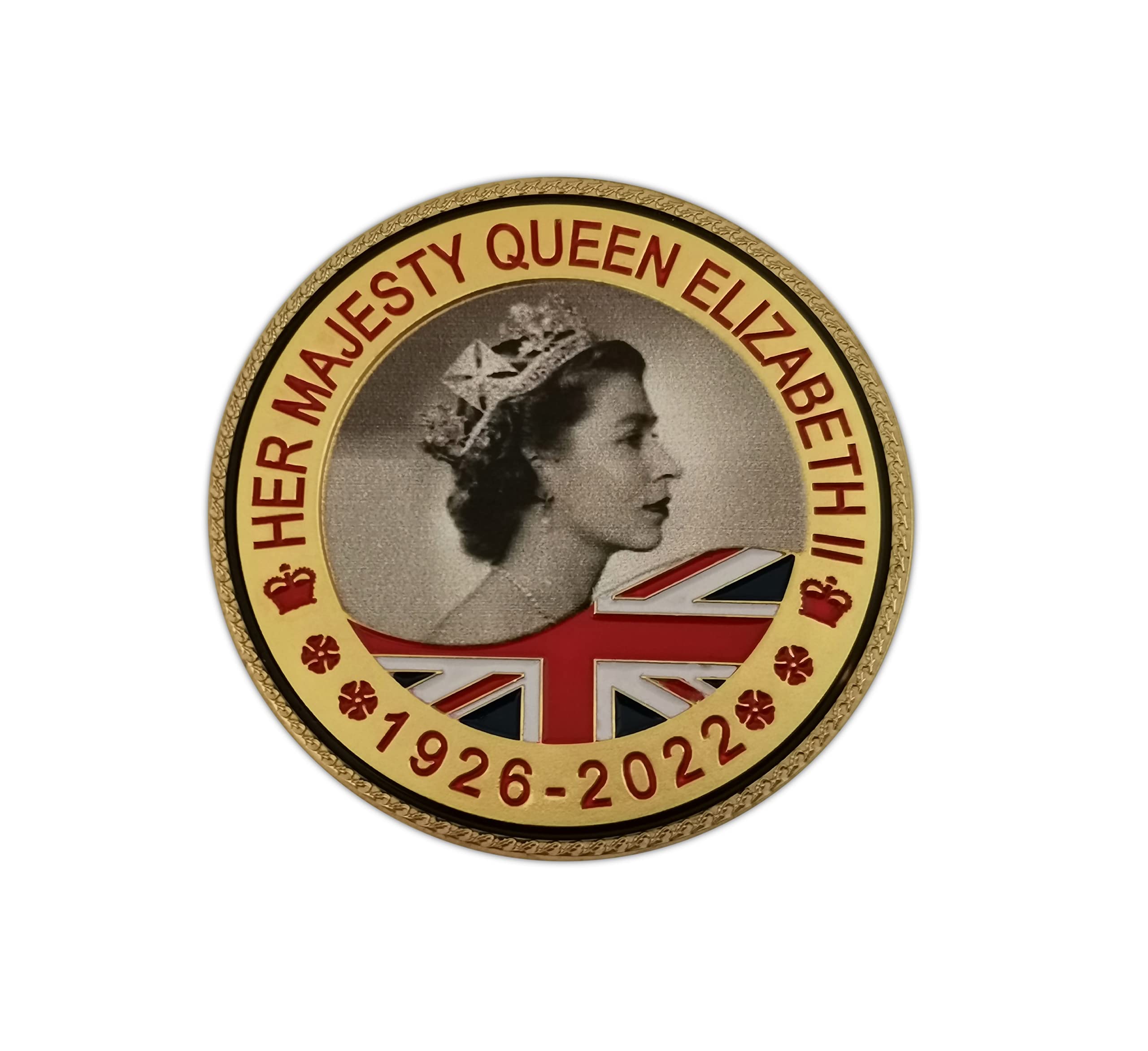 Eillwin Gold Color Queen Elizabeth Ii Commemorative & Collectible Coin To Remembrance Her Majesty