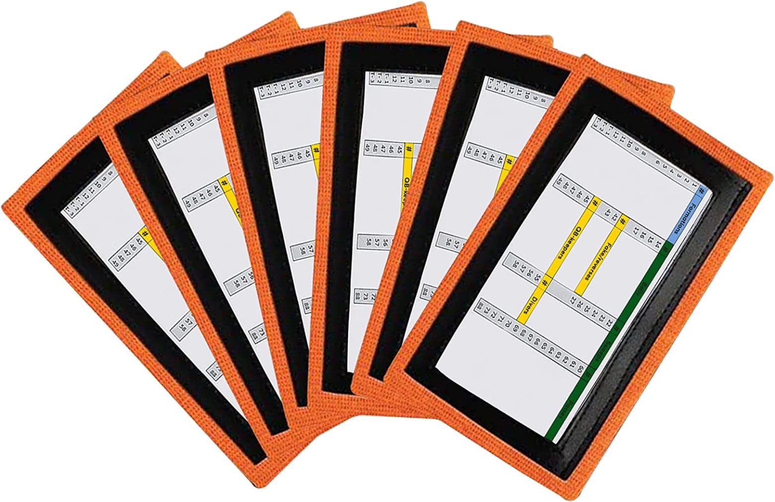 Pro Athletics QB Playbook Wristband - Football Quarterback Play Wristbands for Adult and Youth - Wrist Coach for All Sports with 3 Compartments (Orange, Youth, 12-Pack)