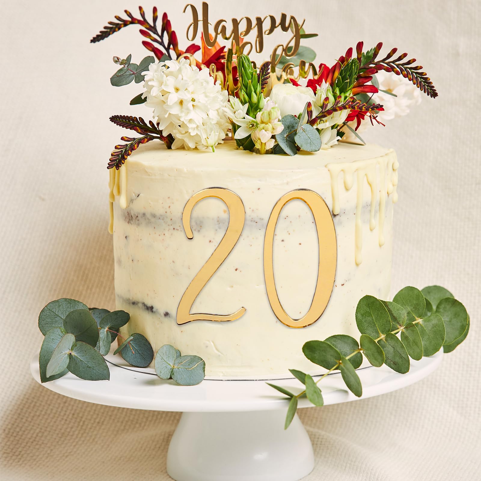 Happy Birthday Cake Topper Zahlen 0-9 – 10-teiliges Set In Gold | Acryl Tortenaufsätze Für Geburtstag & Hochzeit
