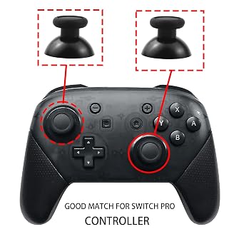 CTHTBZ 8PCS Black Replacement 3D Thumbsticks Joystick, With Screwdriver Analog Thumb Sticks for Nintendo Switch Pro Controller