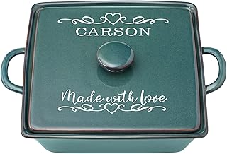 Let's Make Memories Personalized Made With Love Stoneware Casserole Dish...