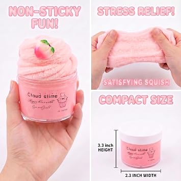 Pink Cloud Slime, Soft and Non-Sticky Funny Slime, Stress Relief Scented Slime Toy for Kids Education, Party Favor and Birthday Gift(7oz 200ML)