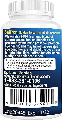 Miniatura 6 de EXIR Suplementos oculares de apoyo al rendimiento visual para macular, visión nocturna, fatiga ocular, 60