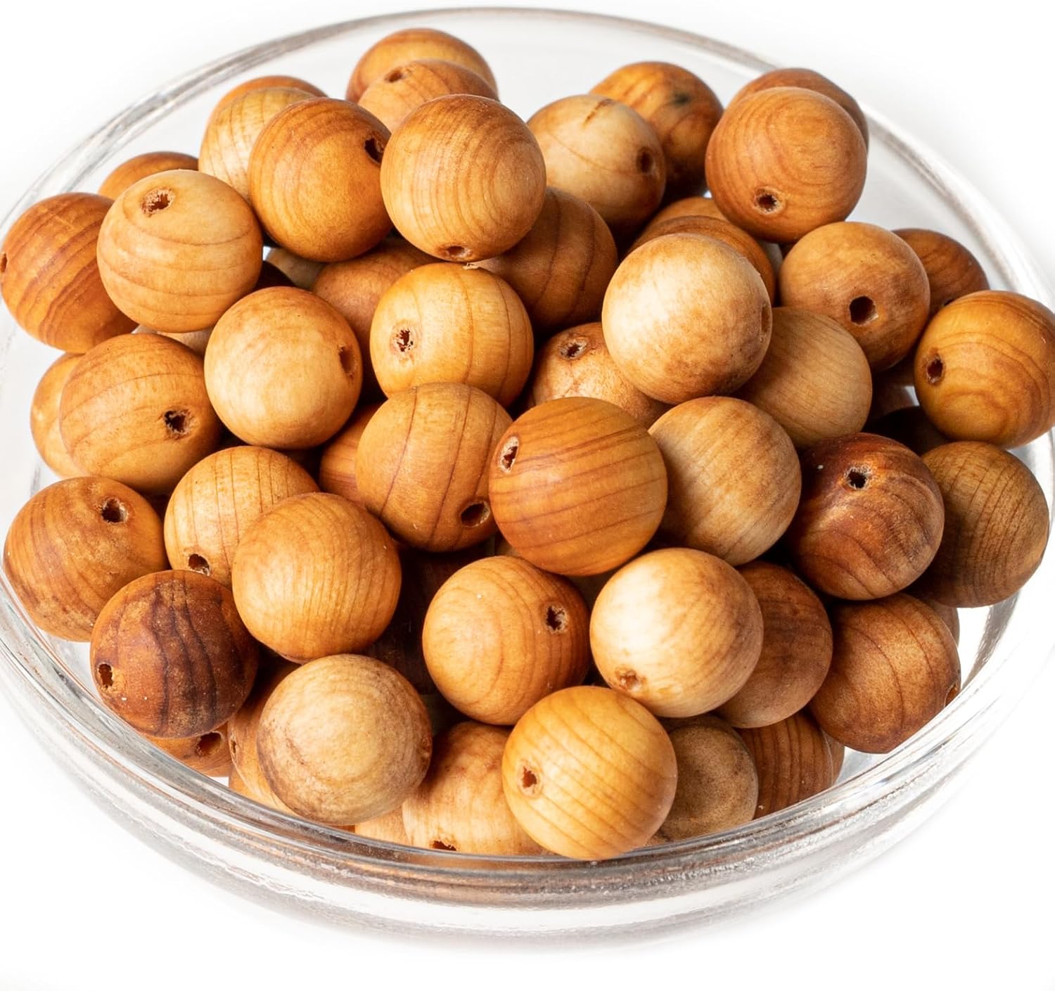 Cuentas de sándalo dorado natural, cuentas redondas sueltas para bricolaje pulseras y collares, joyería de HIXHRO 45 piezas con hilo elástico