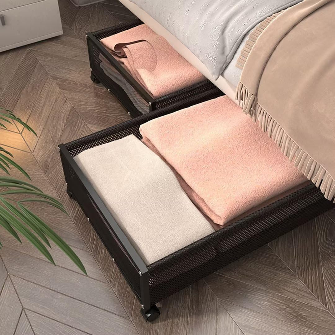 Unterbett-Aufbewahrungsboxen mit Rollen – Kleider-Organizer mit Deckel für einfache Lagerung – platzsparende Lösung für Schlafzimmer