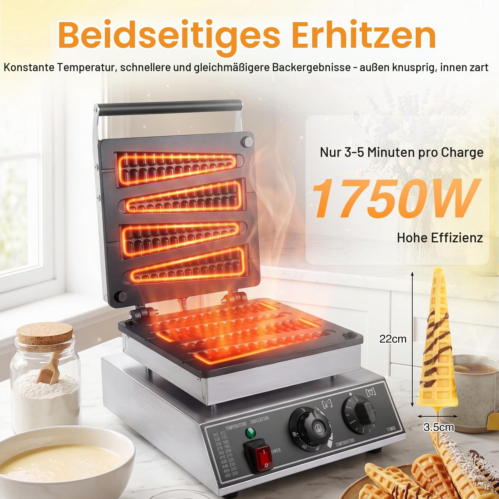 Kommerzieller Waffelmaschine,Waffeln Am Stiel,220–240 V 50 Hz | Lolly-Waffle-Maker,4 Stück Tannenbaum-Form,Mit Antihaft-Teflonbeschichtung Für Café, Restaurant Und Dessertladen