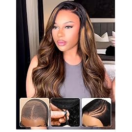 Beauty Forever Balayage Brown Bye Bye Knots Glueless Wigs Human Hair Pre Plucked Pre Cut 7x5 Lace Front Wigs Elastic Drawstring Body Wave Bleached Knots Ready to Go Wig 150% Density 18 inch