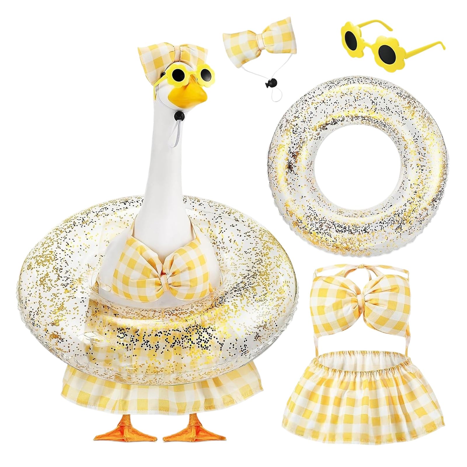 Limtula Porch Geese Outfits Swimsuit with Accessories Holidays Celebration Decoration Geese Attire Accessories Outdoor Holiday Waterfowl Ornament
