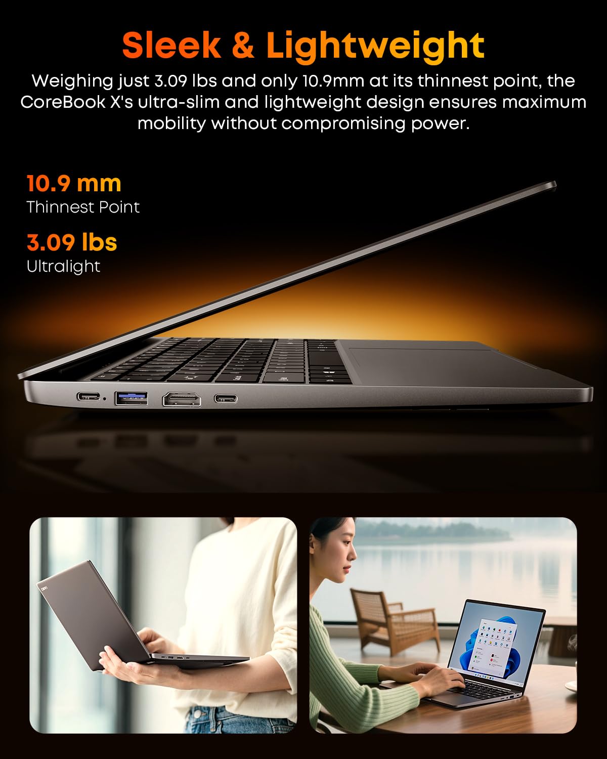 CHUWI Computer portatile da gioco, 16 GB RAM 512 GB SSD, AMD Ryzen 5 (Beat i7-1355U) | Display IPS 2160 x 1440, tastiera retroilluminata, WiFi6, BT 5.2, uscita 4K a 60Hz, PC da gioco per ufficio/casa