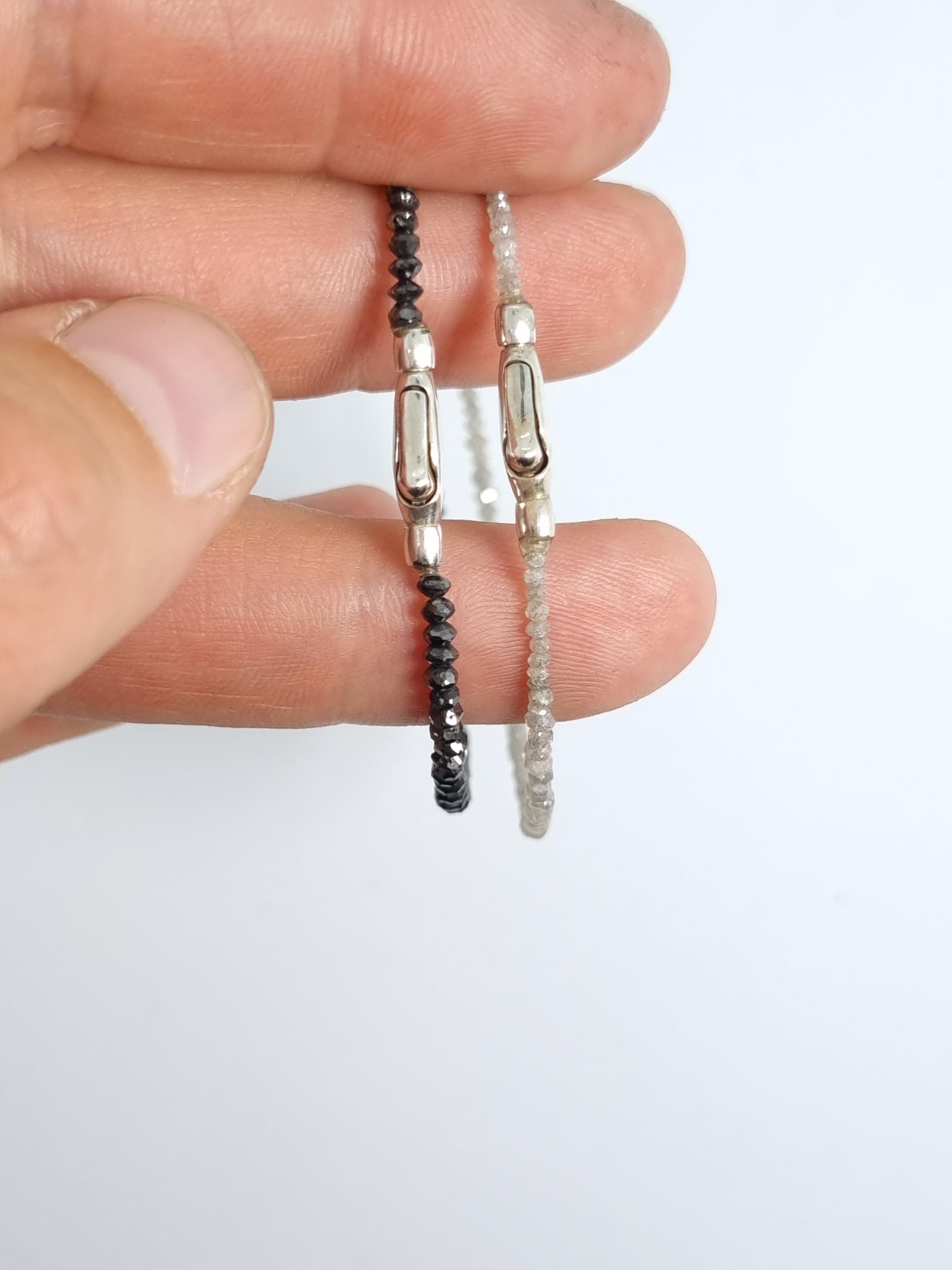 Diamant Armband aus natürlichen, echten Diamanten facettiert, Verschluss 925er Sterling Silber Tennisarmband, Diamantarmband Geschenkidee für Damen Frauen, Herren,Männer