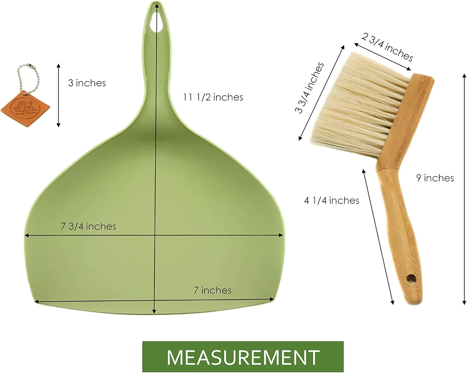 Play Town Your Little Helper Mini Bamboo Broom & Dustpan Set - Earth Friendly Angled Brush with Modern Matte Design, Perfect for Sweeping on Counter, Table & Desk Top, Car & Camp Area : Health & Household