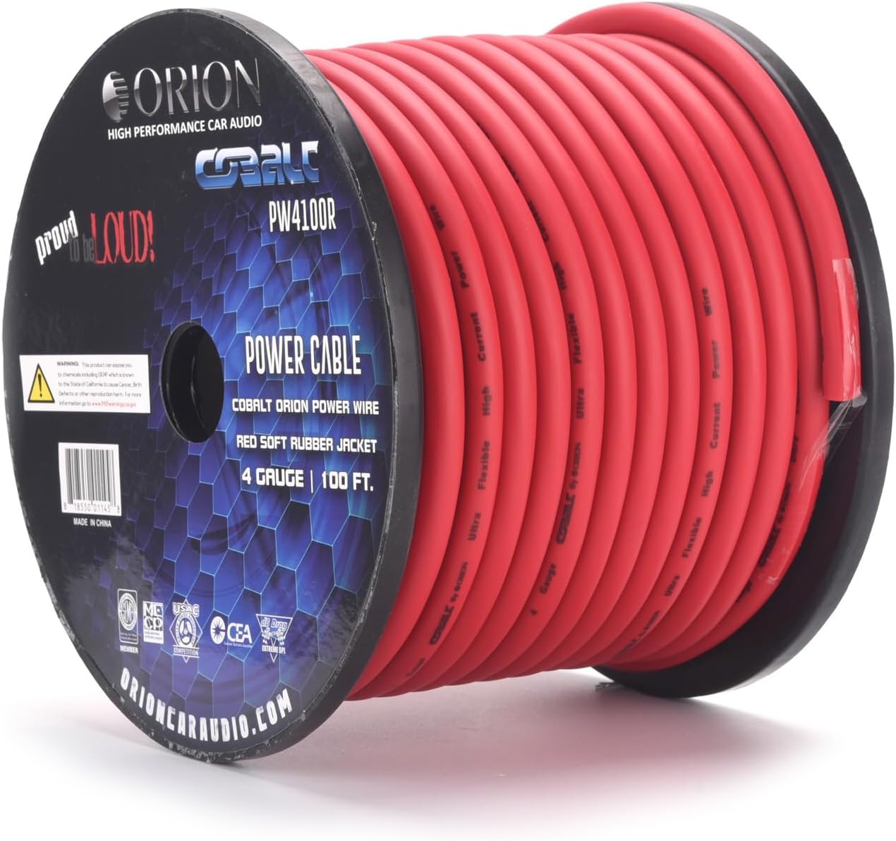 Car Audio PW4100RORION Cobalt Orion Wire 4 Gauge 100 Fts Red