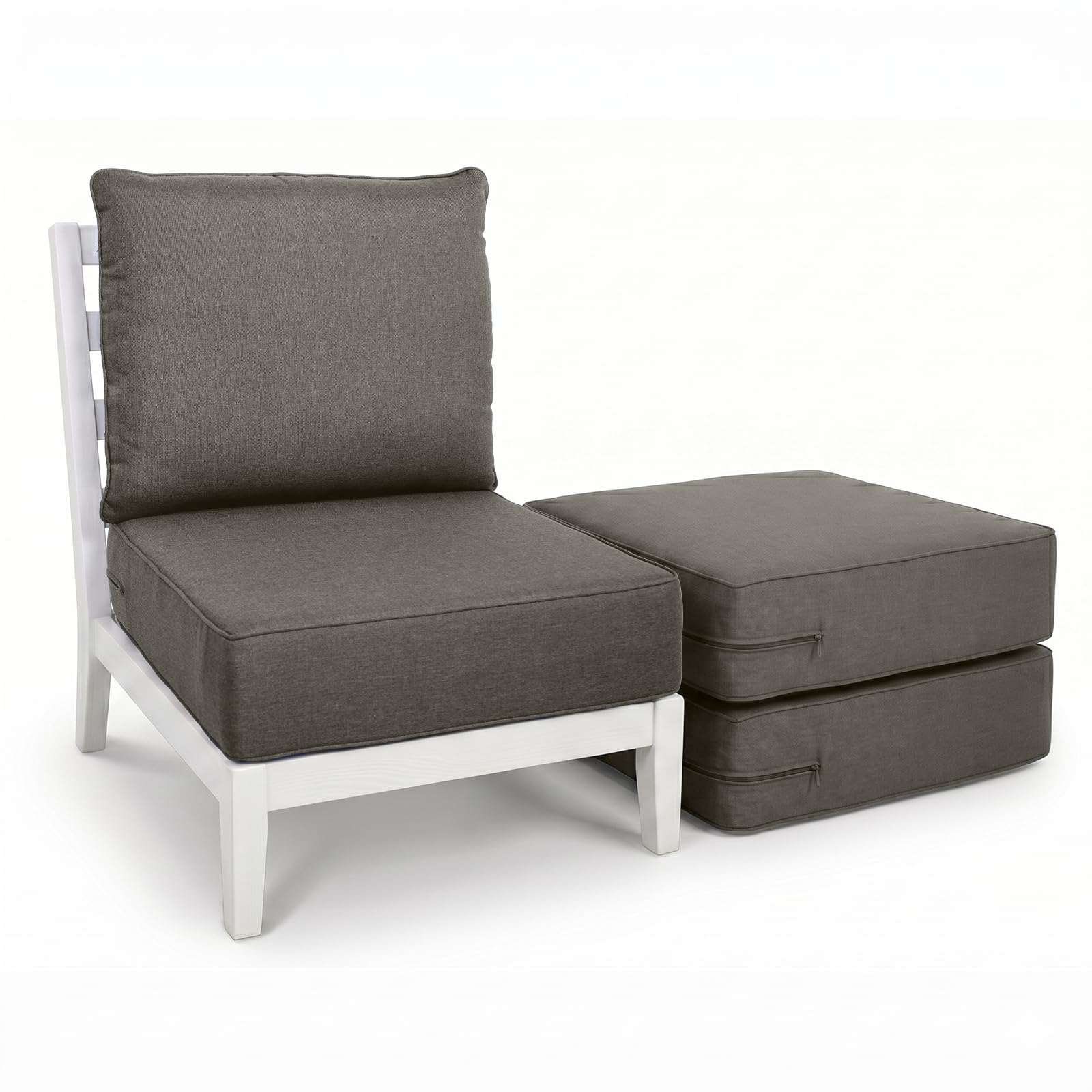 Luxury Outdoor Seat Cushion Set-24 x 24 x 6 Inch Outdoor Chair Cushions Set of 3 with Water Resistant &amp; Removable Cover Outdoor Cushions for Patio Furniture Chair Sofa Couch