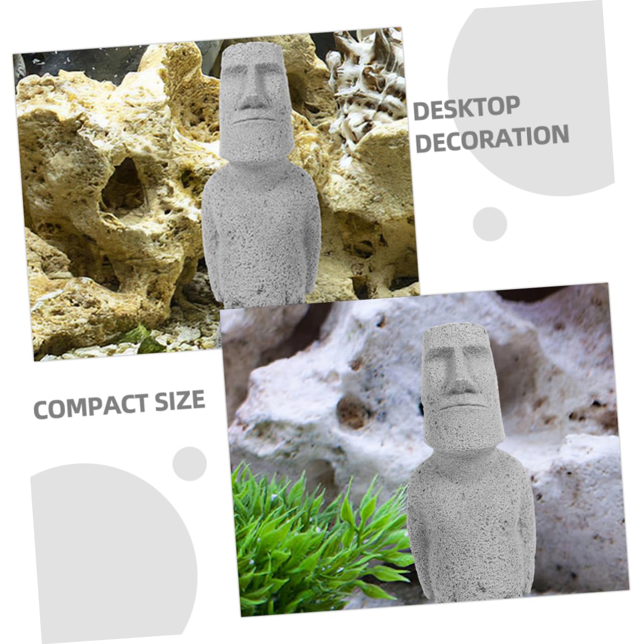 Alipis 3 Sztuk Moai Statua Ozdoby Fish Tank Ozdobić Małe Moai Statua Pulpit Moai Statua Akwarium Rzeźba Z Kamienia Dekoracja Akwarium Fish Tank Moai Ozdoba Moai Statua Do Akwarium