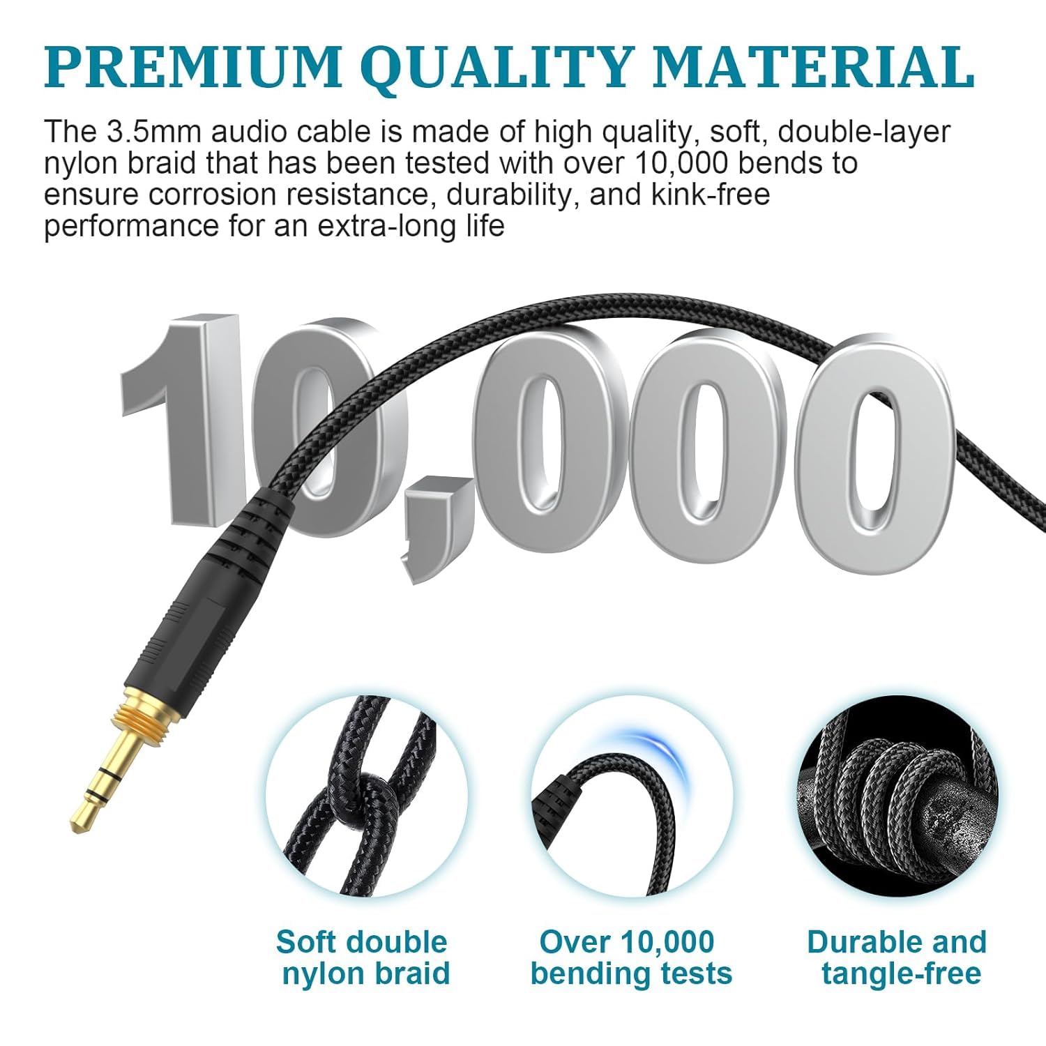 Zosvoses HD600 Kabel Kompatibel mit Sennheiser HD650, HD600, HD580, HD660S, HD58X, HD6XX, HD565, HD545, HD535, HD525, HD265 Kopfhörern | Ersatz-Audio-Upgrade-Kabel mit 6,35 mm Adapter, 2 m