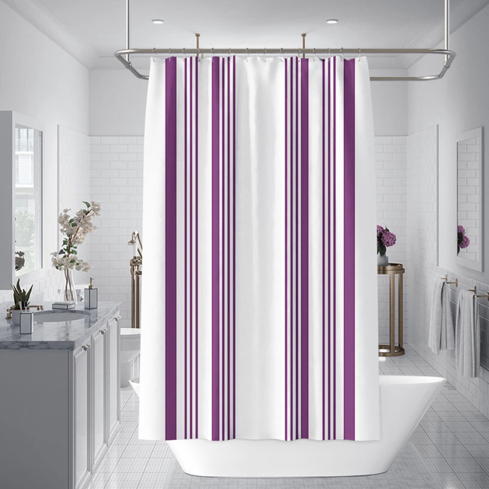 Rideau de douche 240x200 violet KnSam pour harmoniser votre salle de bain