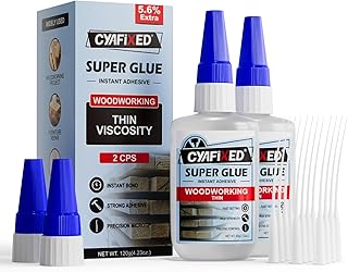 Professional Grade Cyanoacrylate Super Glue, Super Thin Viscosity CA Glue for Woodworking, 4 oz. Value Pack - Instant Adhesive for Woodturning, Pen Turning, Finish & Hobby