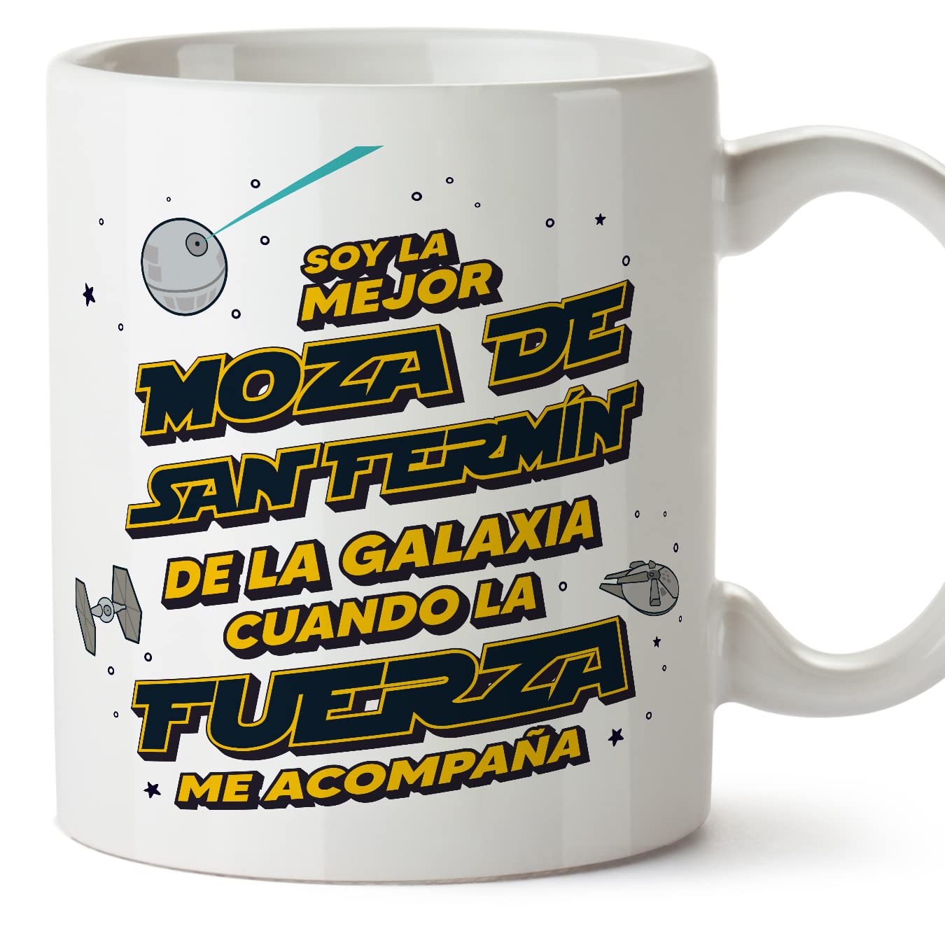 MUGFFINS Tazas para JEFE hombre - En Español - Mejor de la Galaxia Cuando Fuerza me Acompaña - 11 oz / 330 ml - Regalo original y divertido — view 514