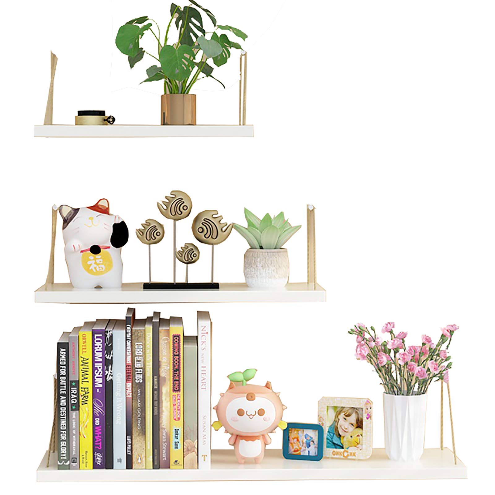Etagères murales de rangement design blanc lot de 3 etagere flottante moderne salle de bain
