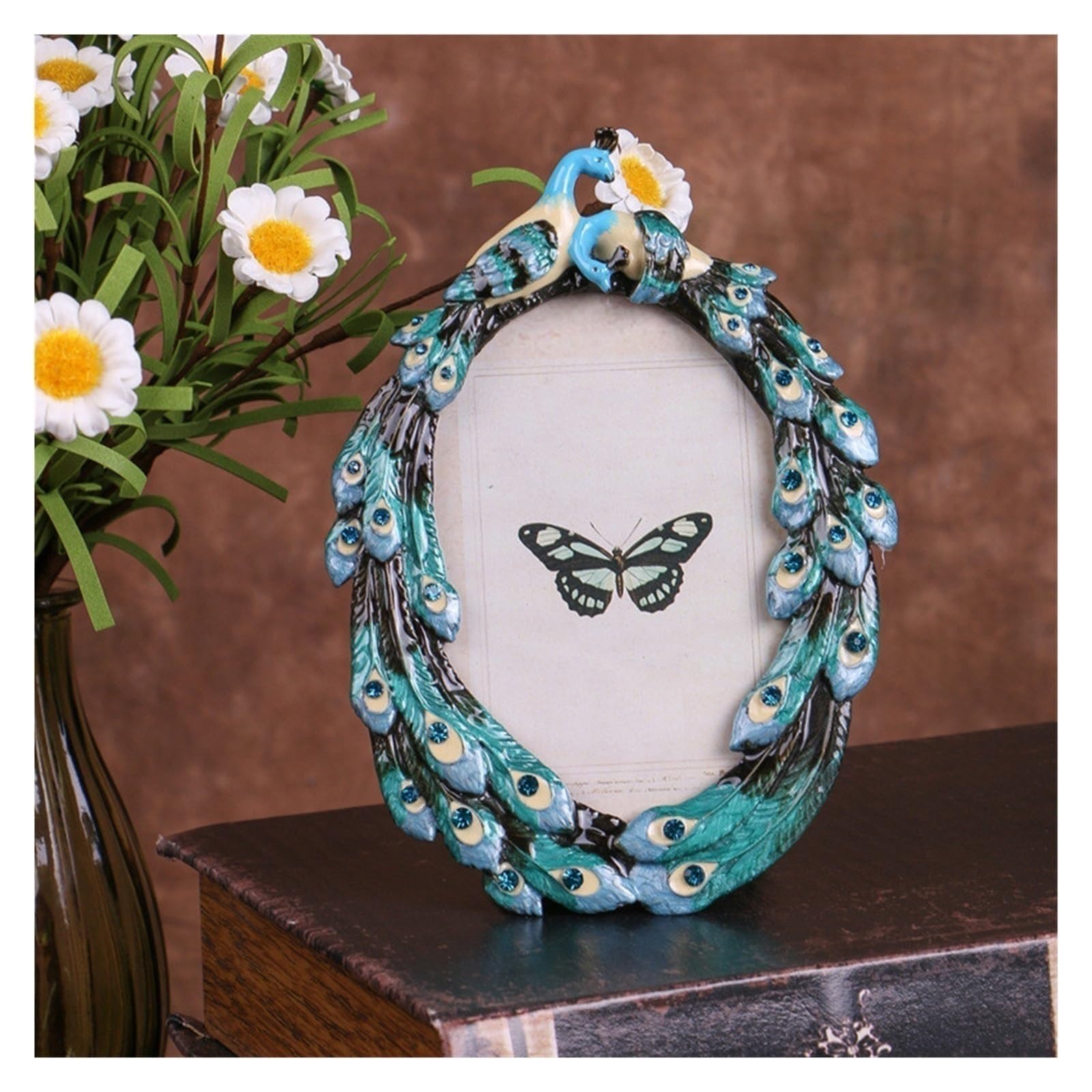 Cadre photo art décor de maison avec motif oiseau en métal pour table de salon