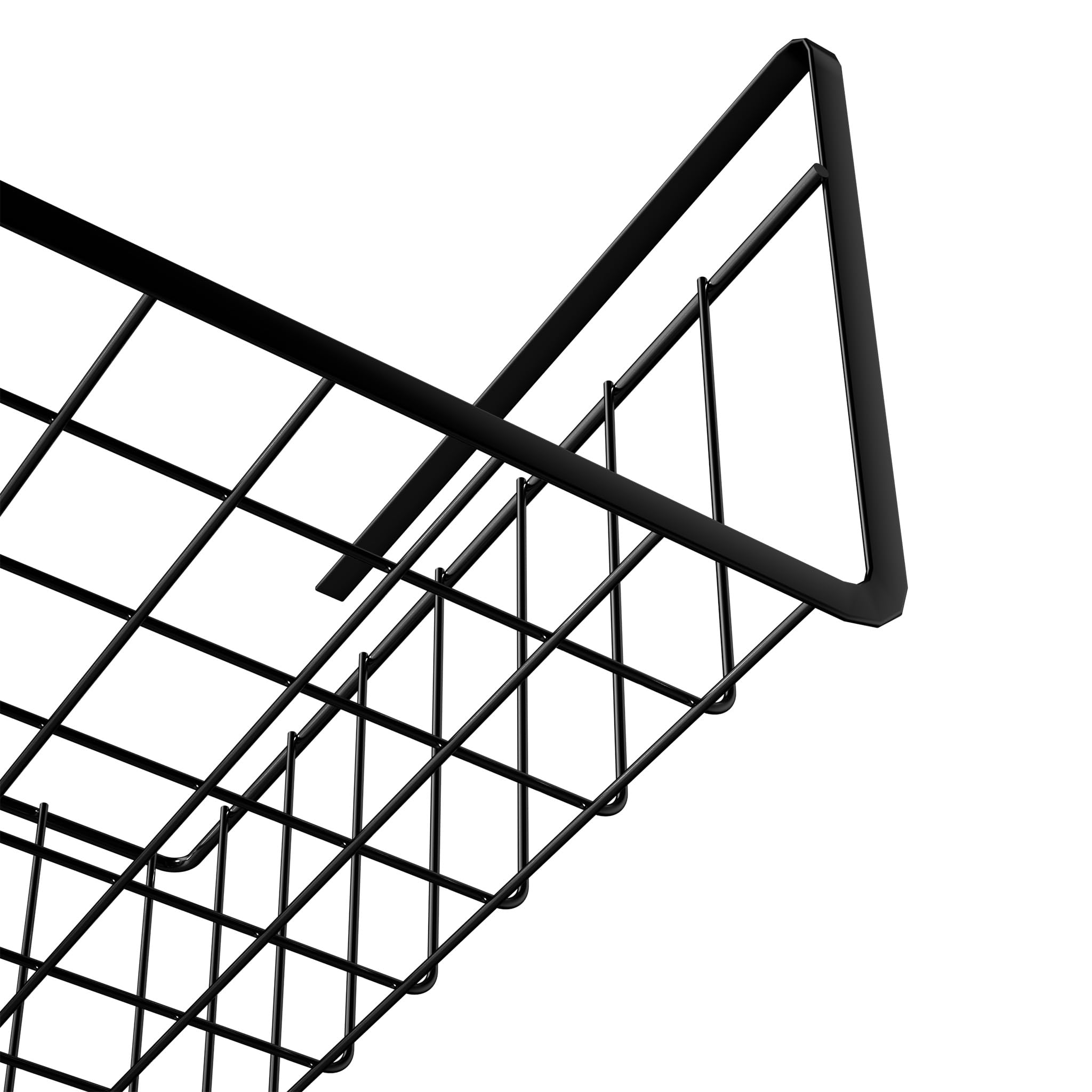 Froadp Set da 2 cestelli sottoscaffale – Organizer da armadio in metallo nero – Montaggio senza attrezzi – Ideale per cucina, dispensa, bagno, ufficio, armadio – Design aperto per la ventilazione