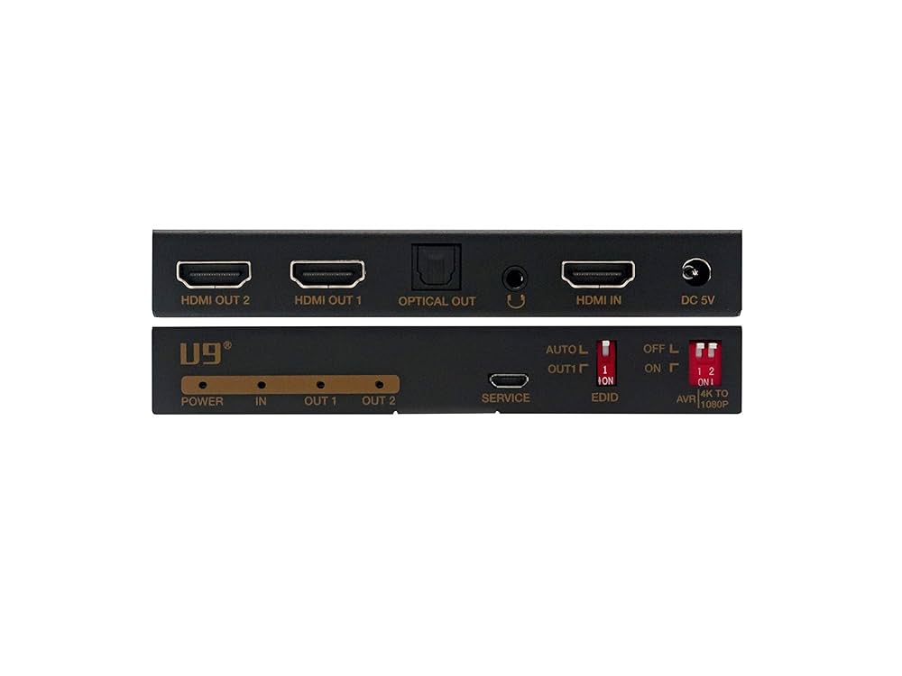 ViewHD U9 HDMI スプリッター 1入力2出力　2個 Amazon | U9 ViewHD 2ポート 1x2 電源 HDMI 1 in 2 出力 ミニ