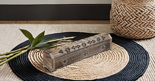 Miniatura 6 de Soporte para barra de incienso de madera y quemador de cono, ataúd con compartimento de almacenamiento, soporte orgánico ecológico para agarrbatti,