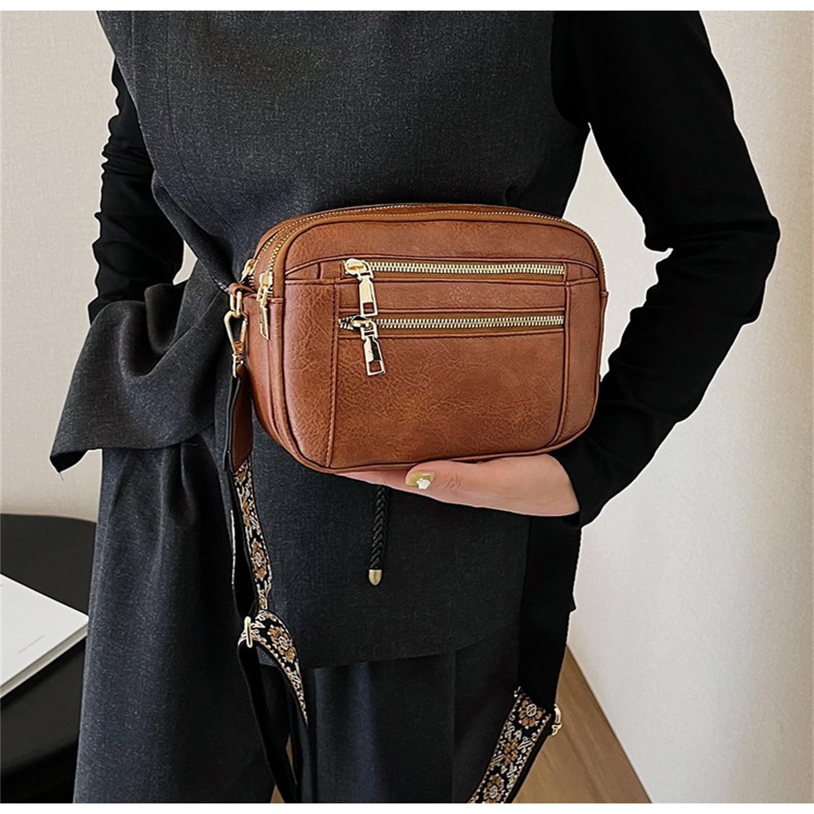 Borsa A Tracolla da Donna Singola alla Moda Pendolare Versatile-Marrone