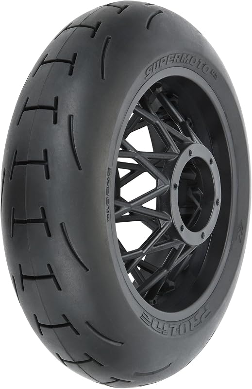 Pro-Line Racing Supermoto V2 S3 Rear Tire Mounted on Black Supermoto Wheel for Promoto-MX/SM PRO1024510