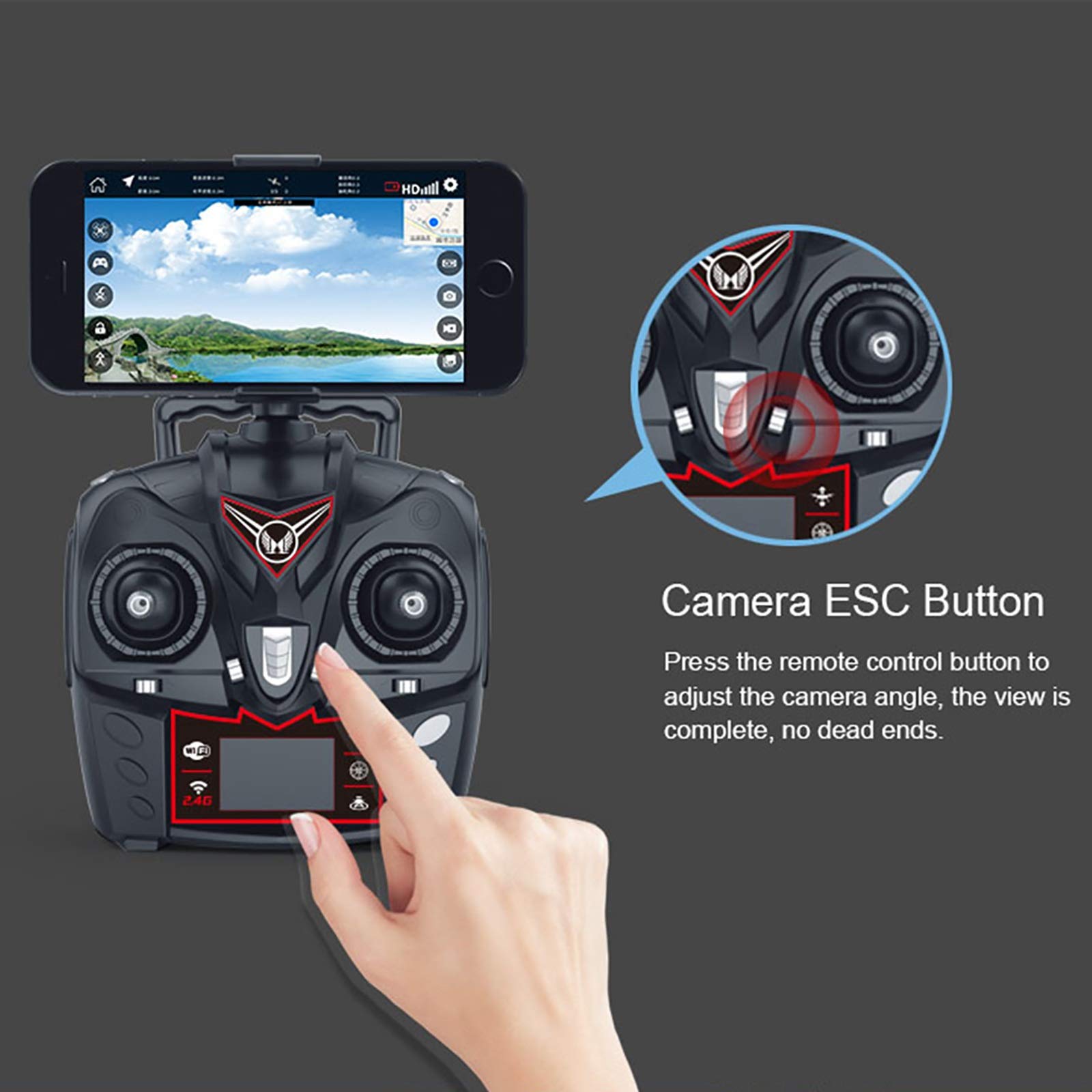 Dron GPS z szerokokątnym kątem 1080p, 170°, 90°, kamera HD, FPV WiFi Live-Video UAV, sekwencja Mir, wysoka jakość, 360° Surround, podwójna bateria (kolor: złoty)