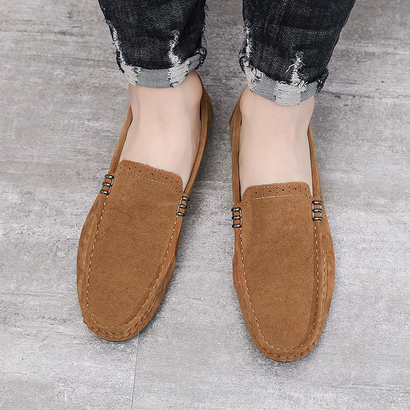 Men's Loafers Shoes Round Toe Suede Vamp Loafer Shoes Anti-Slip Slip Resistant Comfortable Prom Slip-on3