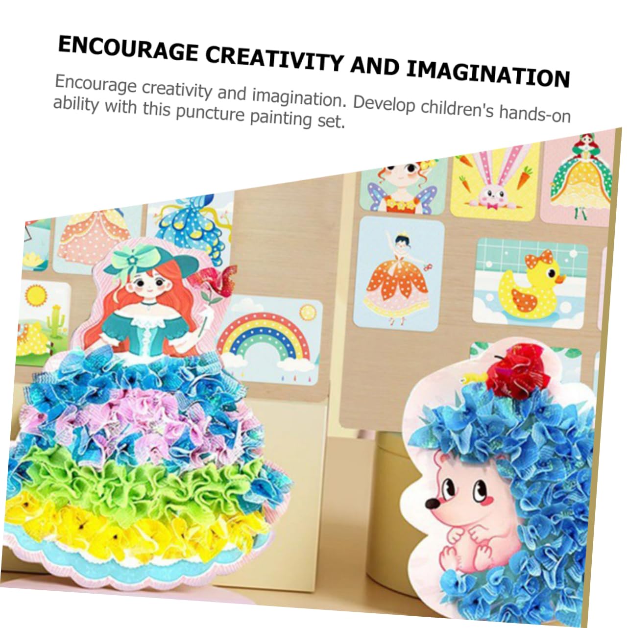 FONDOTIN Kit Puntura Artistica per Ragazzo Ragazza, Set Fai da Te 1 Pezzo | Tessuto in Cotone Perlato, Plastico Leggero, Uso Manuale per Attività Creative
