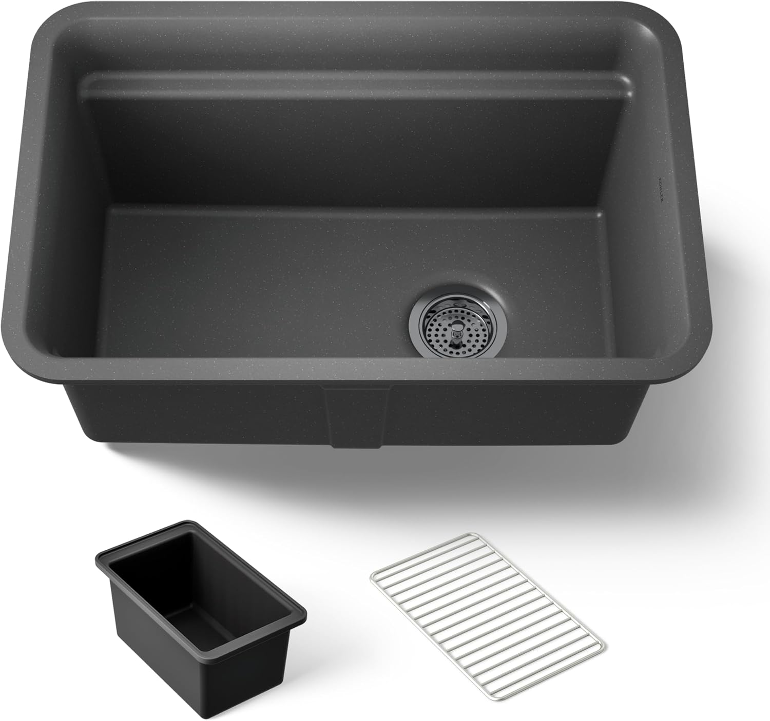 Kohler 27787-CM7 Cairn® 27-1/2" undermount single-bowl utility sink, Matte Graphite