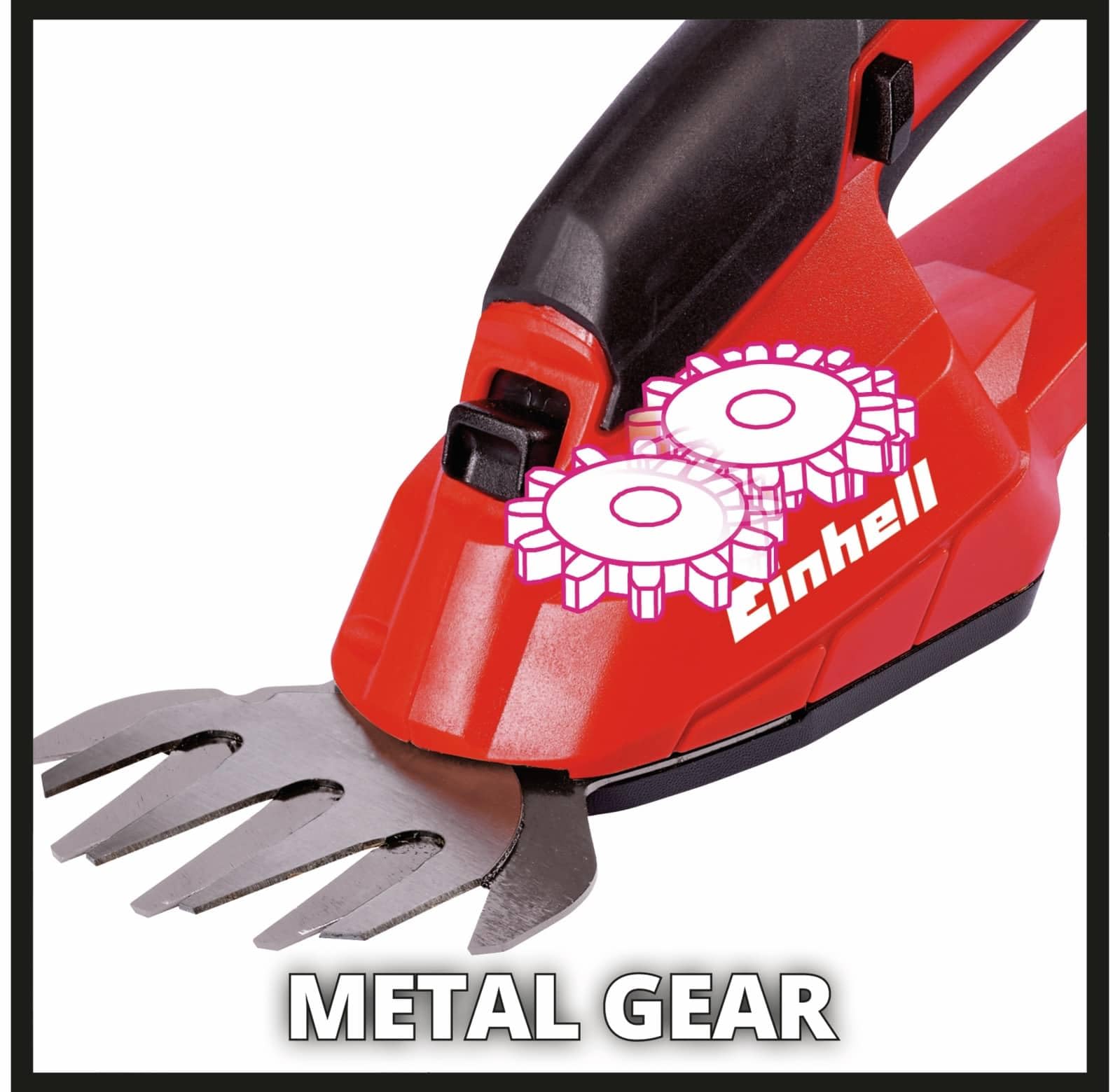 Einhell GE-CG 18 Li - Solo tijera de césped inalámbrica 10 cm Rojo 18 V - Tijera de podar (10 cm, 20 cm, Rojo, 18 V)