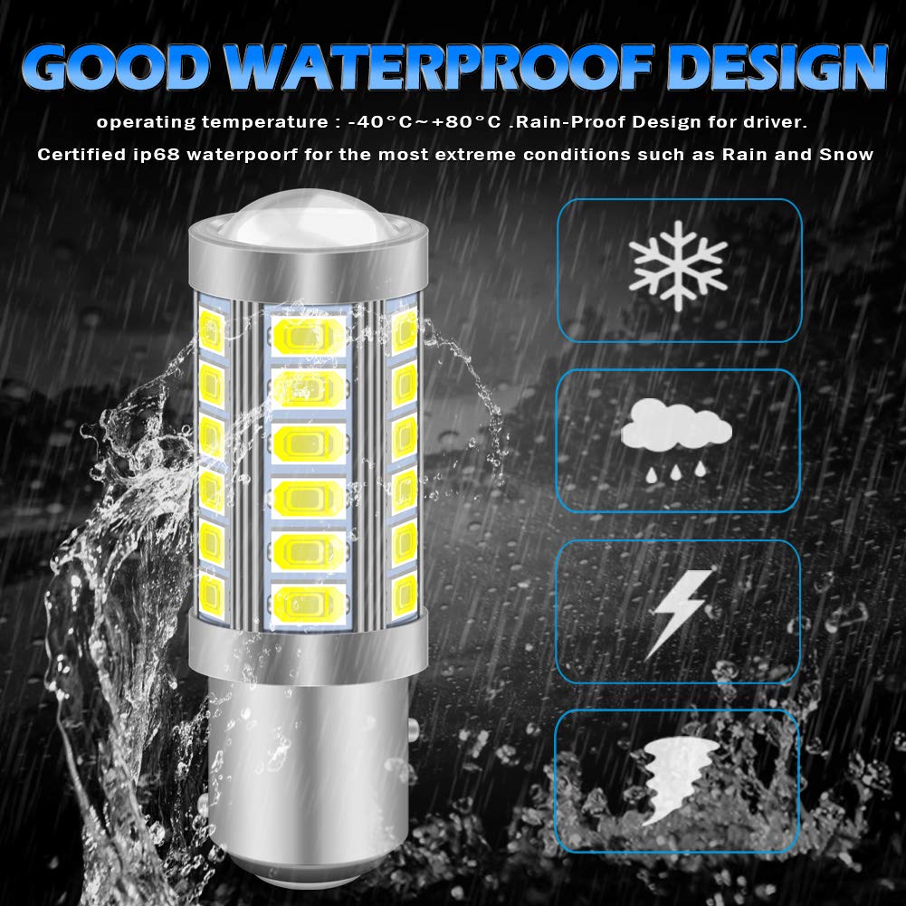 KATUR 10 szt. 1157 BAY15D 5630 33-SMD białe 900 lumenów 8000 K super jasne LED kierunkowskaz hamulca stop żarówka żarówka 12 V 3,6 W